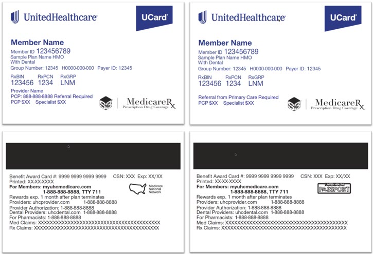 UHC insurance card examples